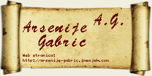 Arsenije Gabrić vizit kartica